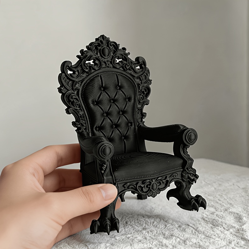 Home Cinema Furniture - 1ピース高級王座モデル – ゴシックスタイル – ダークブラウン/ブラックにゴールドのアクセント –
