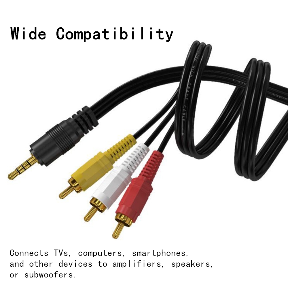 Home Cinema Furniture - 3.5 ミリメートルに 3 RCA オーディオビデオケーブル金メッキ AV