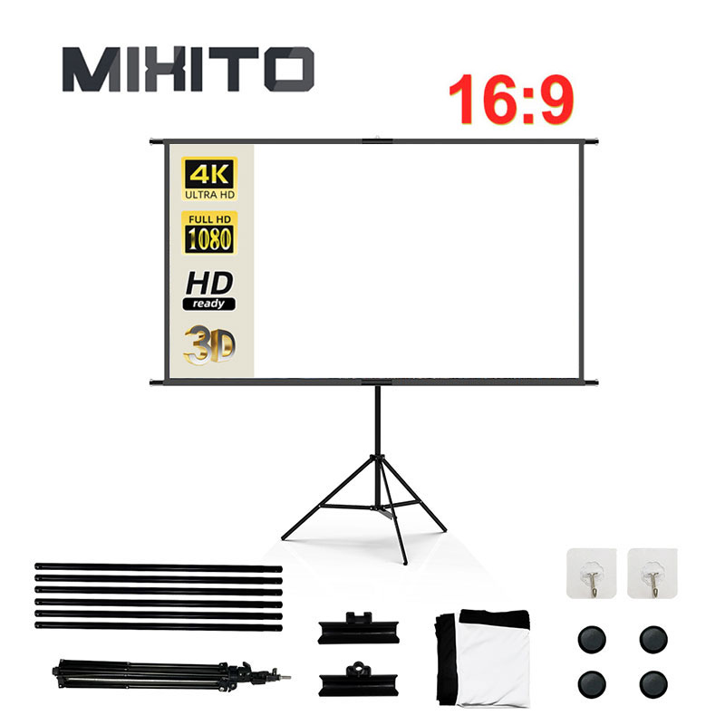 MIXITO ポータブル 16:9 高解像度折りたたみ式シン - Home Cinema Blanc のレビューと価格
