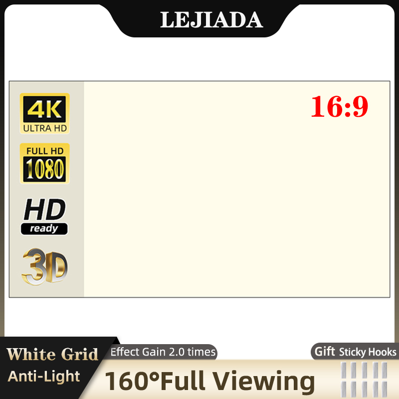 Lejiada-プロジェクタースクリーン、ホワイトグリッド、 - Home Cinema Blanc のレビューと価格