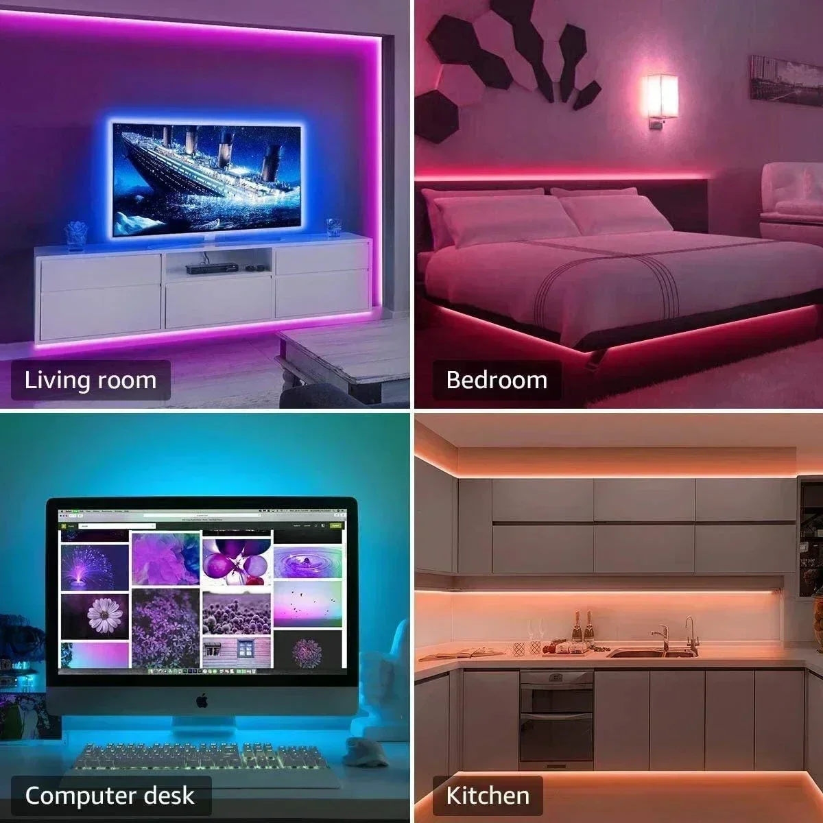 スマートRGB LEDゲーミングライトストリップ USBクリ - Home Cinema Lighting のレビューと価格