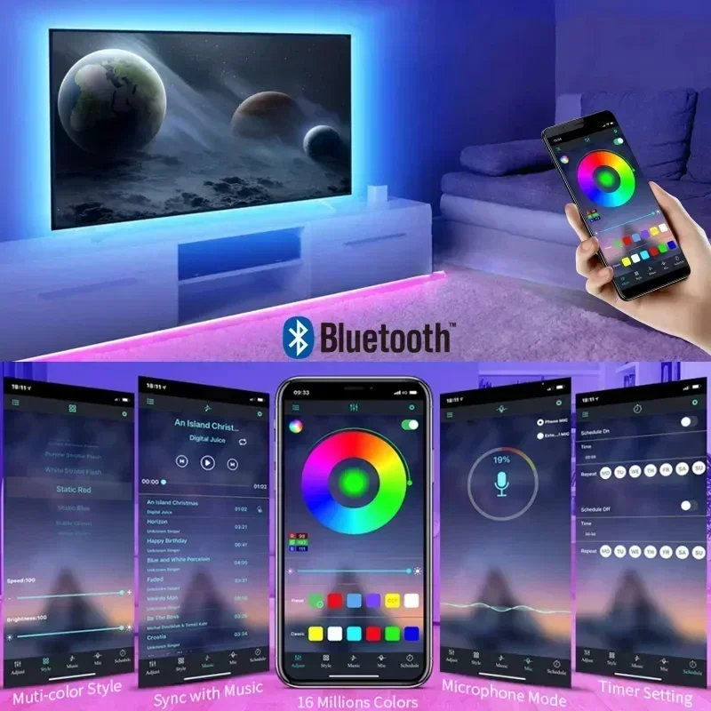スマートRGB LEDゲーミングライトストリップ USBクリ - Home Cinema Lighting のレビューと価格