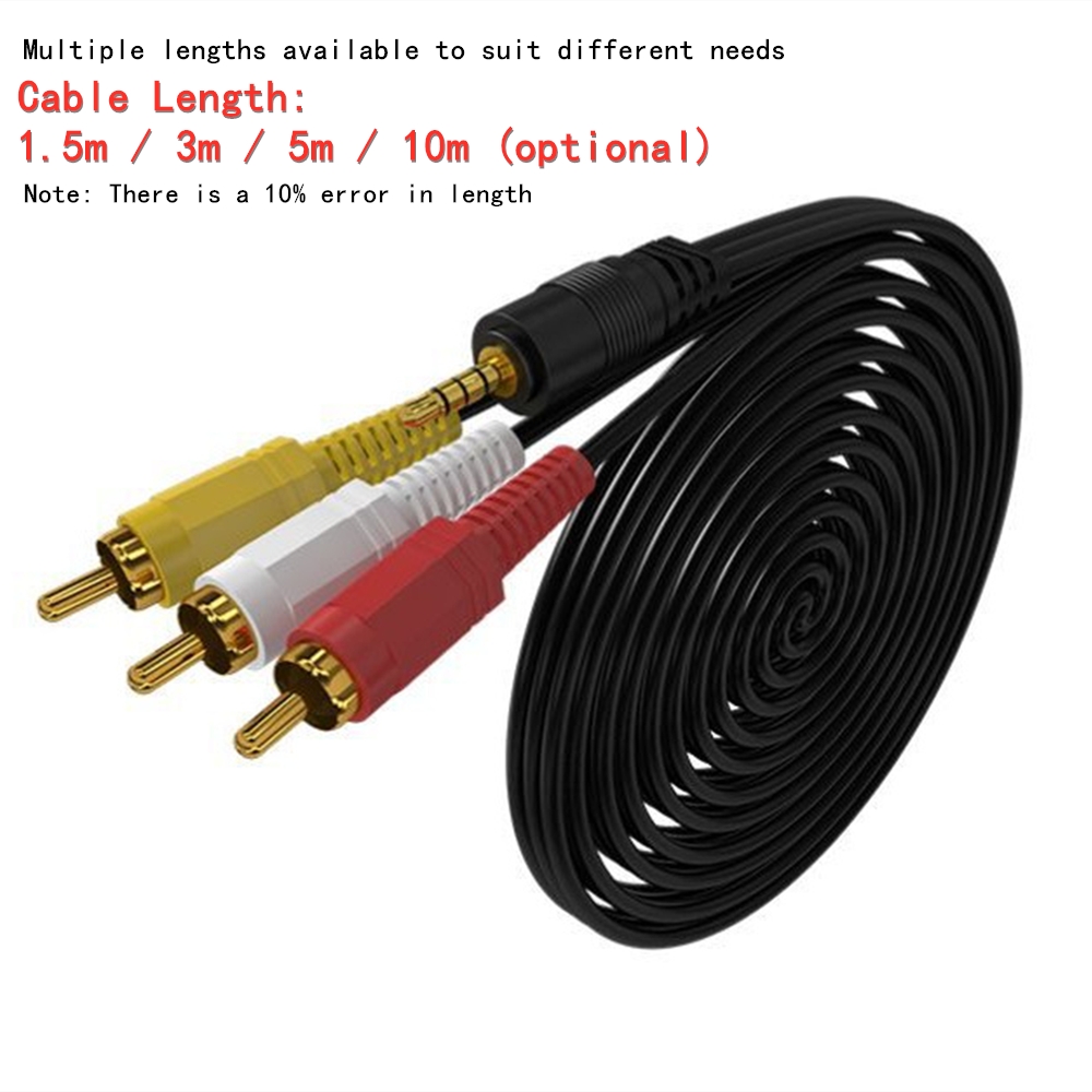 3.5 ミリメートルに 3 RCA オーディオビデオケーブル - Home Cinema Furniture のレビューと価格