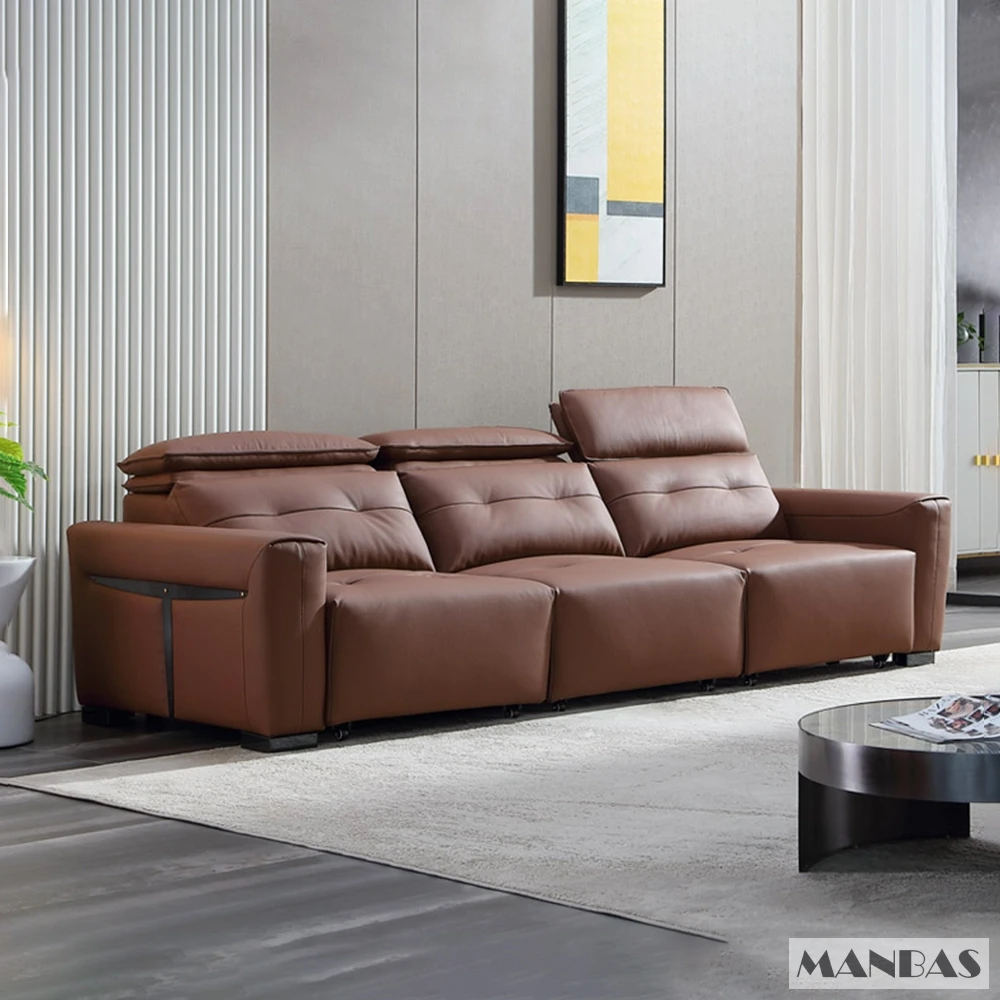 本革電動コンバーチブルソファベッド、調節可能なヘッドレスト付 - Home Cinema Furniture のレビューと価格