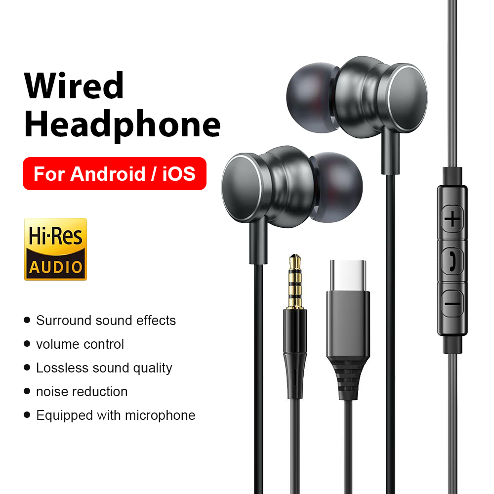 Type C 有線ヘッドホン 3.5mm HiFi ノイズキ - Home Cinema Amazon のレビューと価格